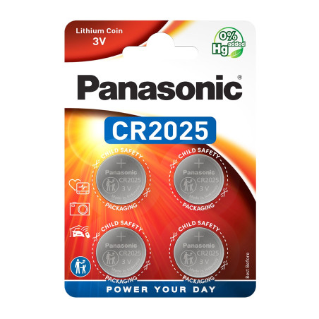 Батарейка Panasonic CR 2025 Lithium * 4 (CR-2025EL/4B)