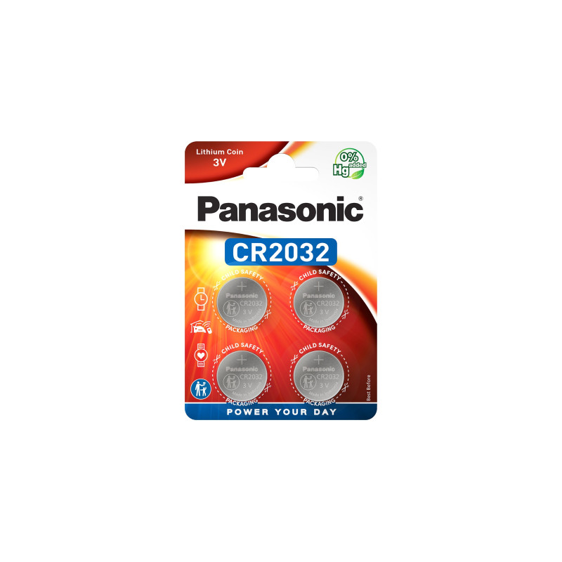 Батарейка Panasonic CR 2032 Lithium * 4 (CR-2032EL/4B)