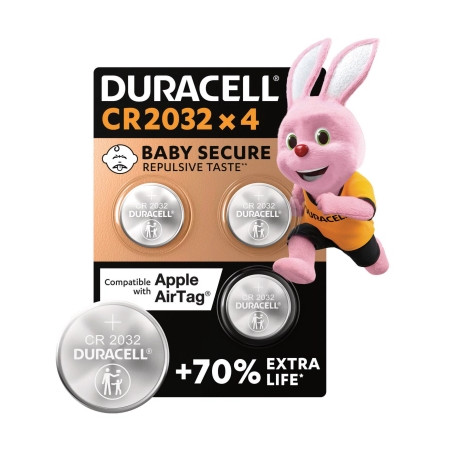 Батарейка CR 2032 спеціальна літієва типу таблетка 2032 3V, 4 шт. в упаковці Duracell (5007662/5010951/5014799)