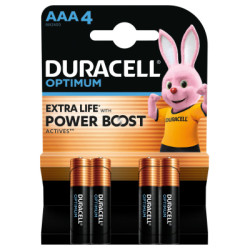 Батарейка Duracell Optimum AAA лужні 4 шт. в упаковці (5015596)