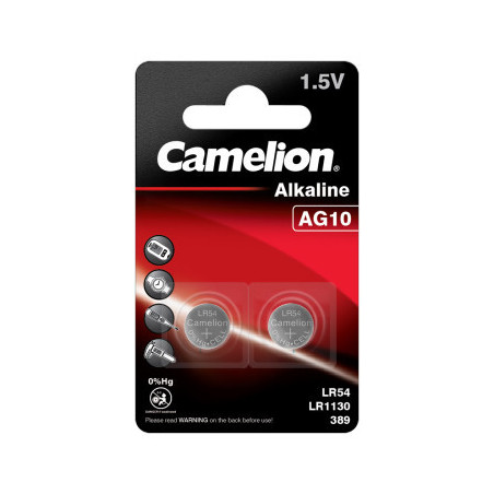 Батарейка AG10 / LR54 Alkaline * 2 Camelion (AG10-BP2)