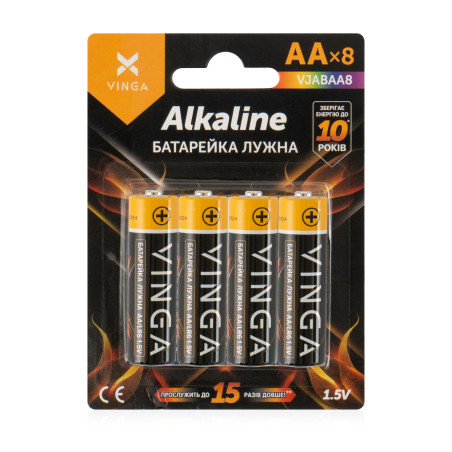 Батарейка AA LR6 Alkaline 8pcs Blister Vinga (VJABAA8)