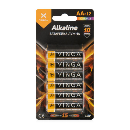Батарейка AA LR6 Alkaline 12pcs Blister Vinga (VJABAA12)