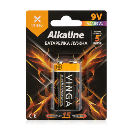 Батарейка 9V 6LR61 Alkaline Vinga (VJAB9V1)