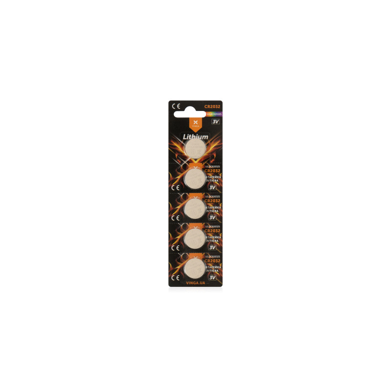 Батарейка CR2032 Lithium 5pcs Blister Vinga (VJLBCR20325)