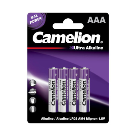 Батарейка Camelion AAA LR03 Ultra Alkaline * 4 (LR03-BP4UT)