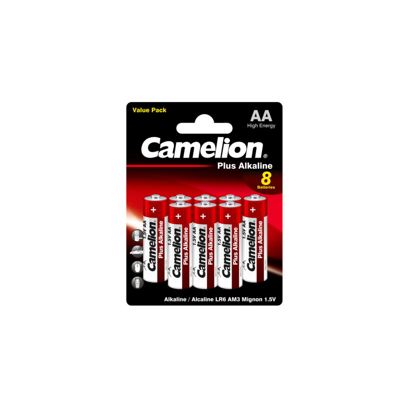 Батарейка Camelion AA LR6 Plus Alkaline * (5+3) (LR6-BP5+3)