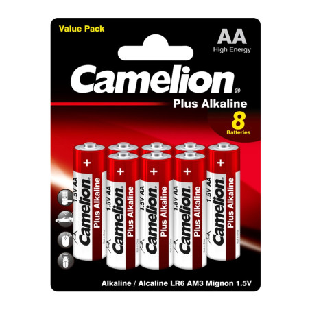 Батарейка Camelion AA LR6 Plus Alkaline * (5+3) (LR6-BP5+3)