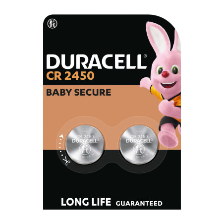 Батарейка CR 2450 спеціальна літієва типу таблетка 2450 3V, 2 шт. в упаковці Duracell (5012263)