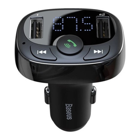 FM модулятор Baseus T Shaped S-09A 2 х USB Type-A, microSD Black (CCMT000001)