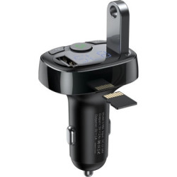 FM модулятор Baseus T Shaped S-09A 2 х USB Type-A, microSD Black (CCMT000001)