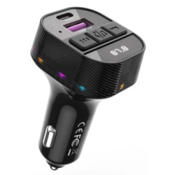 FM модулятор XO BCC17 Car Charger Smart Bluetooth Dual Port PD 30W Чорний (BCC17.black)