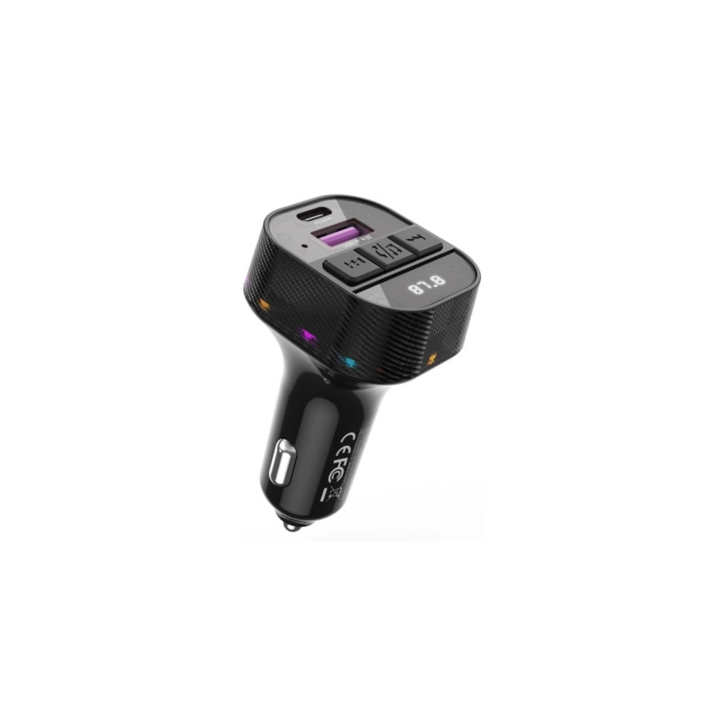 FM модулятор XO BCC17 Car Charger Smart Bluetooth Dual Port PD 30W Чорний (BCC17.black)