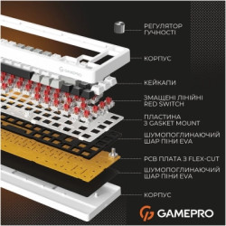 Клавіатура GamePro Genesis Silverlight MK116 USB UA Grey (MK116)