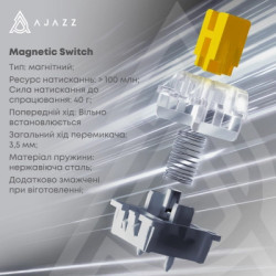Клавіатура Ajazz AK820 MAX Magnetic Switch RGB USB Black (AK820MAX-WM-BGY)