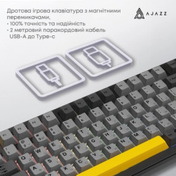 Клавіатура Ajazz AK820 MAX Magnetic Switch RGB USB Black (AK820MAX-WM-BGY)