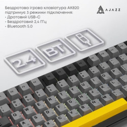Клавіатура Ajazz AK820 MAX PLUS Daydream Switch RGB Wireless/Bluetooth/USB Black (AK820MAX-DD-BGY)