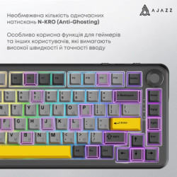 Клавіатура Ajazz AK820 MAX PLUS Daydream Switch RGB Wireless/Bluetooth/USB Black (AK820MAX-DD-BGY)