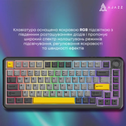 Клавіатура Ajazz AK820 MAX PLUS Daydream Switch RGB Wireless/Bluetooth/USB Black (AK820MAX-DD-BGY)