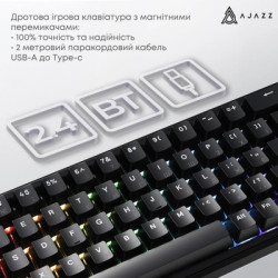 Клавіатура Ajazz AK680 MAX Magnetic Switch RGB USB Black (AK680-WM-B-A)
