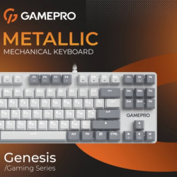Клавіатура GamePro Genesis Metallic MK110W Outemu Red Switch USB UA White (MK110W)