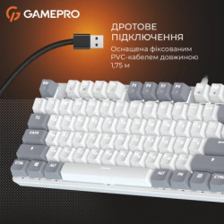 Клавіатура GamePro Genesis Metallic MK110W Outemu Red Switch USB UA White (MK110W)