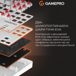 Клавіатура GamePro Genesis Metallic MK110W Outemu Red Switch USB UA White (MK110W)