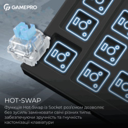 Клавіатура GamePro Asgard Valhalla Pro MK160B-D-Pro Rainy Switch Wireless/Bluetooth/USB UA Black (MK160B-D-Pro)