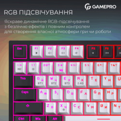 Клавіатура GamePro Asgard Valhalla Pro MK160B-D-Pro Rainy Switch Wireless/Bluetooth/USB UA Black (MK160B-D-Pro)