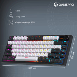 Клавіатура GamePro Asgard Valhalla Pro MK160B-D-Pro Rainy Switch Wireless/Bluetooth/USB UA Black (MK160B-D-Pro)