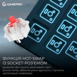 Клавіатура GamePro Asgard Yord Wireless/Bluetooth/USB UA Blue (MK266BL)