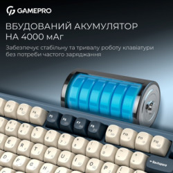 Клавіатура GamePro Asgard Yord Wireless/Bluetooth/USB UA Blue (MK266BL)