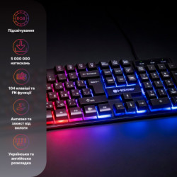 Клавіатура Hölmer K-01GS RGB Backlight USB UA Black (K-01GS)