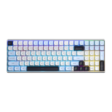 Клавіатура Aula S100pro RGB KRGD Brown Switch Wireless/Bluetooth/Type-C UA White/Black (6948391205755)