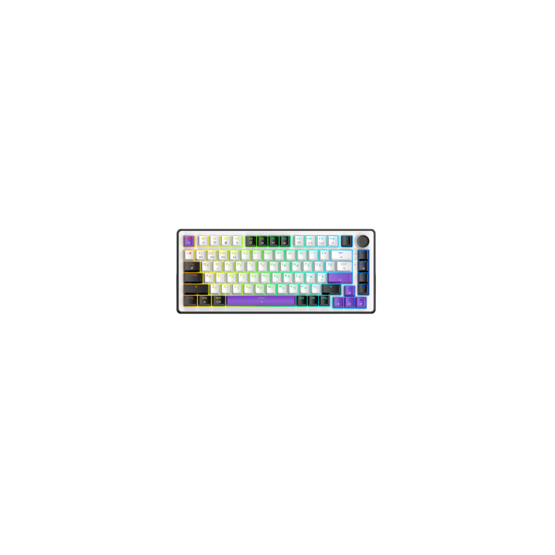 Клавіатура Hator Hellyberry HK75 Mechanical Linear RGB Wireless/Bluetooth/USB UA White/Violet (HK75_wireless)