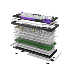 Клавіатура Hator Hellyberry HK75 Mechanical Linear RGB Wireless/Bluetooth/USB UA White/Violet (HK75_wireless)