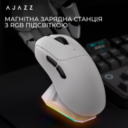 Мишка Ajazz AJ179PRO Wireless/Bluetooth/USB Charging Dock White (AJ179-PRO-W)