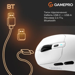 Мишка GamePro Genesis Airmaster Wireless/Bluetooth/USB White (GM167W)