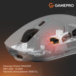 Мишка GamePro Genesis Airmaster Wireless/Bluetooth/USB White (GM167W)