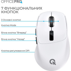 Мишка OfficePro M398W Wireless/Bluetooth White (M398W)