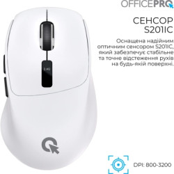 Мишка OfficePro M398W Wireless/Bluetooth White (M398W)
