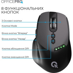 Мишка OfficePro M520B Wireless/Bluetooth Black (M520B)
