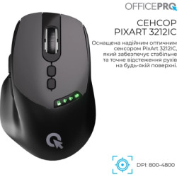 Мишка OfficePro M520B Wireless/Bluetooth Black (M520B)