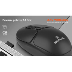 Мишка REAL-EL RM-335W Wireless Black (EL123200055)