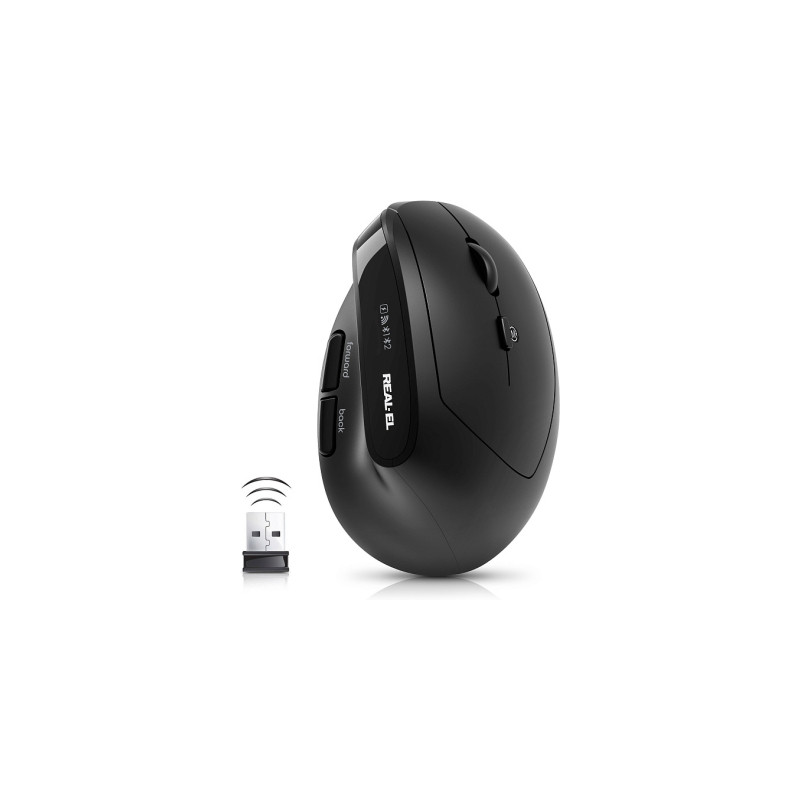 Мишка REAL-EL RM-490W Wireless/Bluetooth Black (EL123200058)