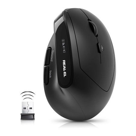 Мишка REAL-EL RM-490W Wireless/Bluetooth Black (EL123200058)