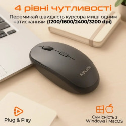 Мишка Meetion BTM100 Wireless/Bluetooth/USB Black (MT-BTM100-A)