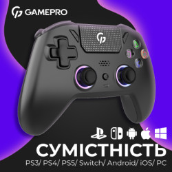 Геймпад GamePro GPS20B 2.4G/BT 5.1/USB (Switch/PC/PS/iOS/Android) RGB Black (GPS20B)