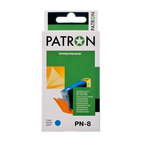 Картридж Patron CANON CLI-8C CYAN (№ PN-8C NEW) (CI-CAN-CLI-8-C1-PN)