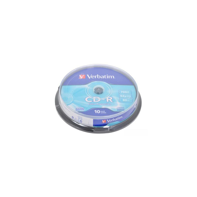 Диск CD Verbatim CD-R 700Mb 52x Cake box 10шт Extra (43437)
